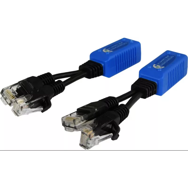 Pulsar P-POE2 passieve PoE-splitter 2x RJ45 stekker naar 1x RJ45 bus