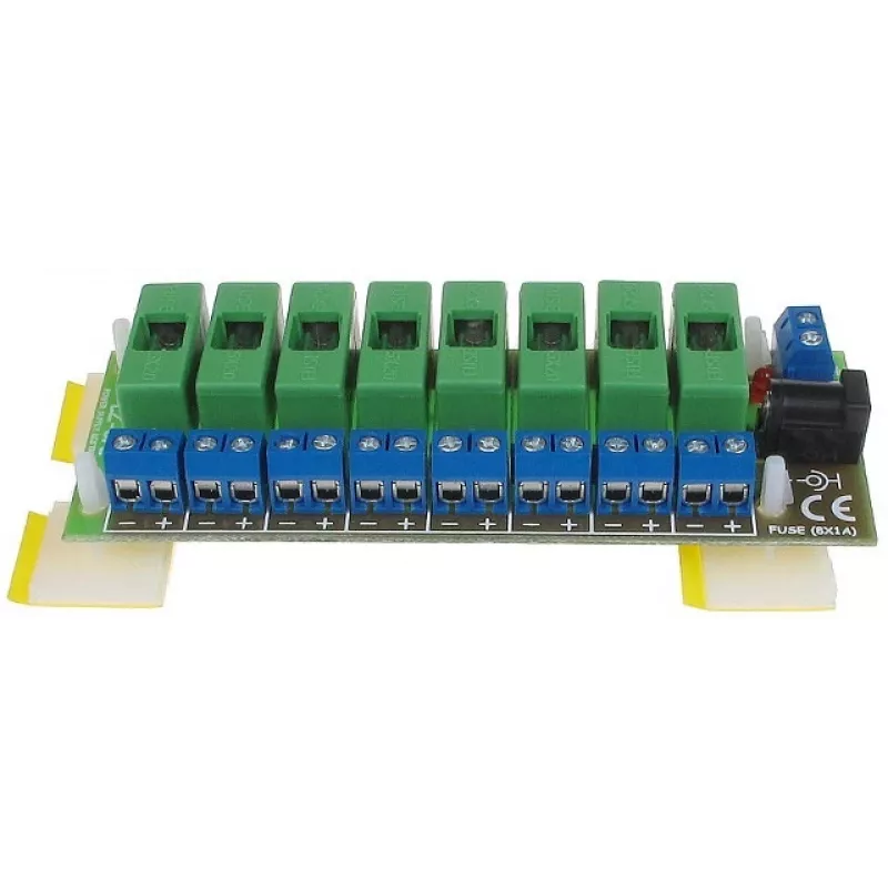DELTA LZ-8/E stroomverdeeleenheid, 8 uitgangen, 10-30V DC, 8A, schroefklem