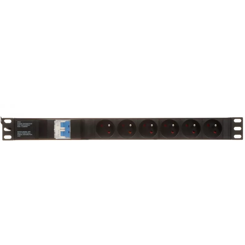 DELTA PD-6/R-2P overspanningsbeveiligde stekkerdoos 6 stopcontacten 2m kabel zwart