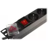 DELTA PD-8/R-IEC stekkerdoos 8 stopcontacten overspanningsbeveiliging 230V 10A zwart