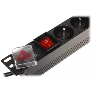 DELTA PD-8/R-IEC stekkerdoos 8 stopcontacten overspanningsbeveiliging 230V 10A zwart