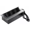 DELTA FPS-3S/CABLE meubelstekkerdoos met 3 stopcontacten, 1,5 m kabel, zwart