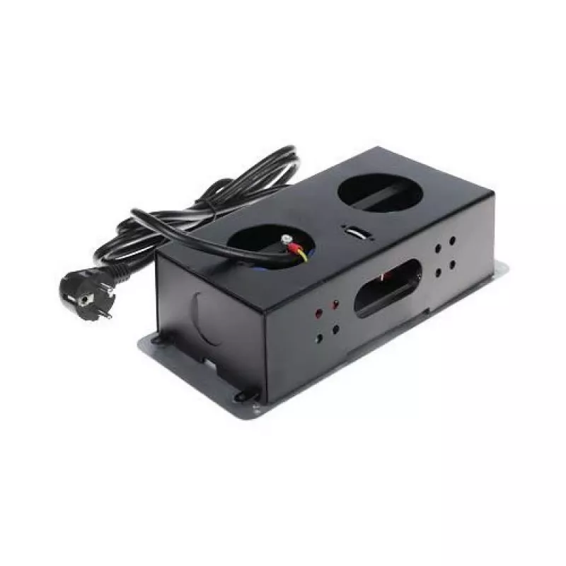 DELTA FPS-3S/CABLE meubelstekkerdoos met 3 stopcontacten, 1,5 m kabel, zwart