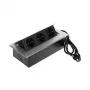 DELTA FPS-3S/CABLE meubelstekkerdoos met 3 stopcontacten, 1,5 m kabel, zwart