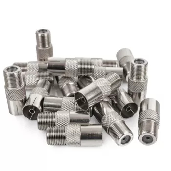 Spacetronik F-Type / IEC coaxiale stekkermodule - 100 stuks wit