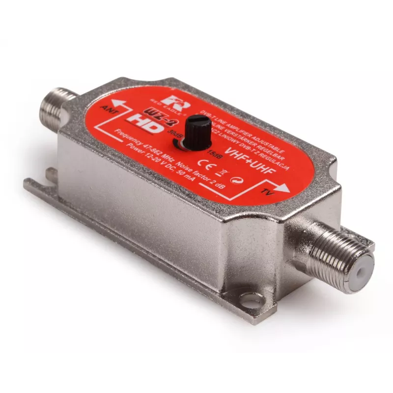 Red Eagle WZ-2 lineaire versterker 20 dB 47-694 MHz F-stekker binnen DVB-T/T2