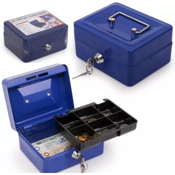 RED EAGLE BOX-150 metalen geldkist met cilinderslot, rood