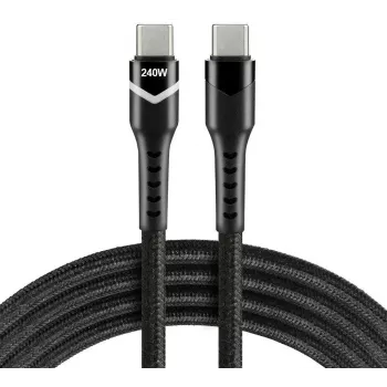 EVERACTIVE USB-C naar USB-C kabel 2m 240W RGB LED zwart CBB-2PDRS