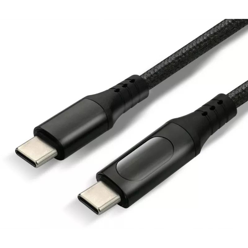 USB-C naar USB-C kabel met LCD-vermogensweergave, 3m, 45W PD, zwart