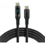 USB-C naar USB-C kabel met LCD-vermogensweergave, 3m, 45W PD, zwart