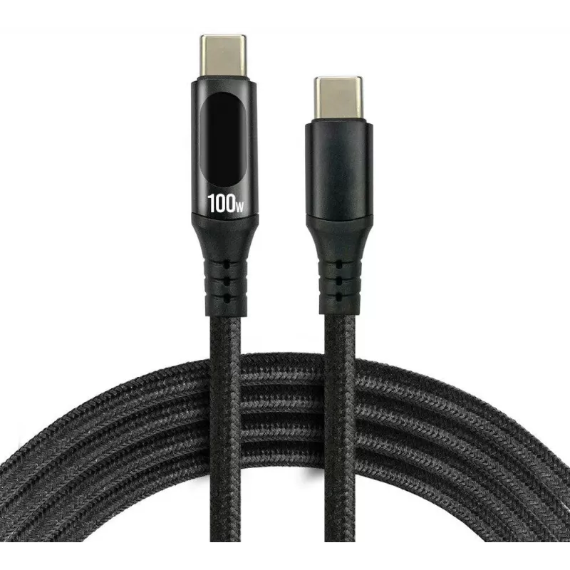 USB-C naar USB-C kabel 100cm 100W PD LCD-display everActive CBB-1PD5L