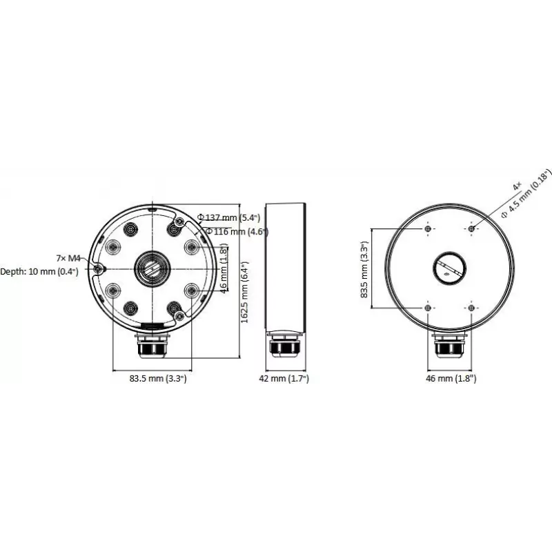 MITON MT-P1280-D21 waterdichte aansluitdoos IP65 120x80x55mm lichtgrijs