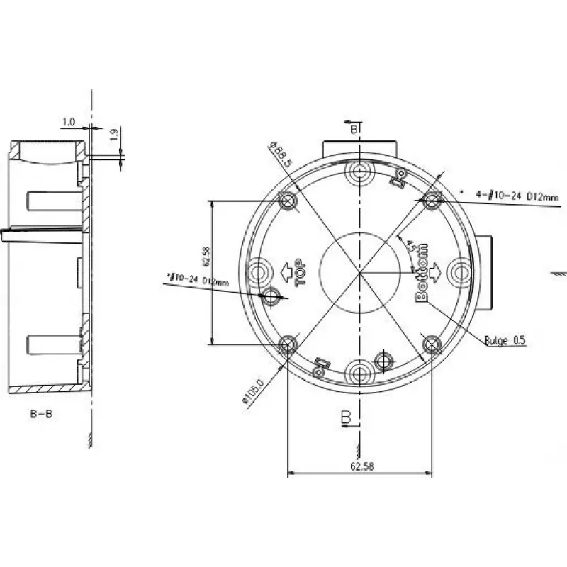 MITON MT-P1260 opbouw aftakdoos 120x60x50mm IP65 lichtgrijs