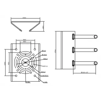MITON MT-P150V2 polemontage-adapter wit