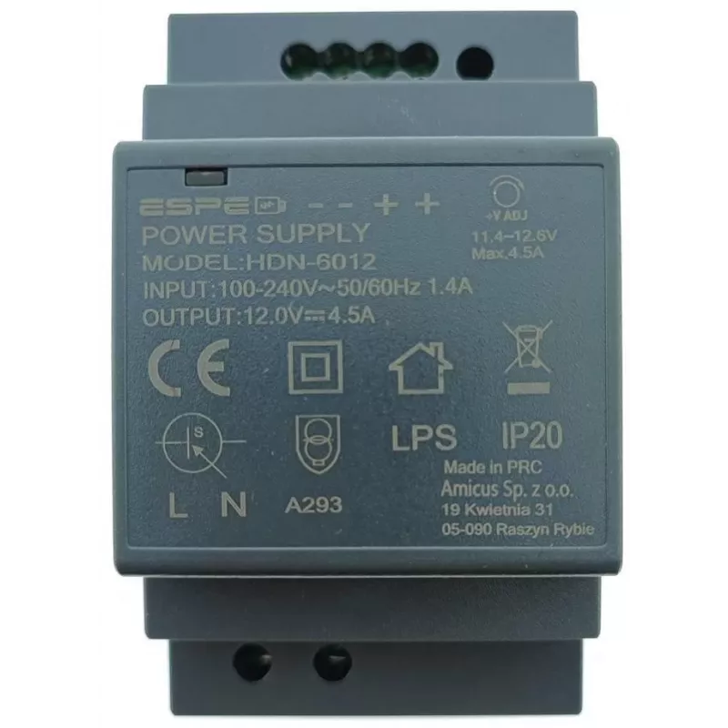 ESPE HDN-6012 DIN-rail voeding 12V 54W 4.5A