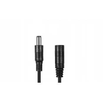 ESPE DC-verlengkabel 5,0 m 2x0,5mm² gevlochten DC-stekker naar DC-bus 2,1x5,5mm zwart