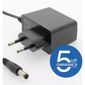 ESPE 12V 1A 12W stekkervoeding met rechte holle stekker 2,1x5,5mm, 5 jaar garantie