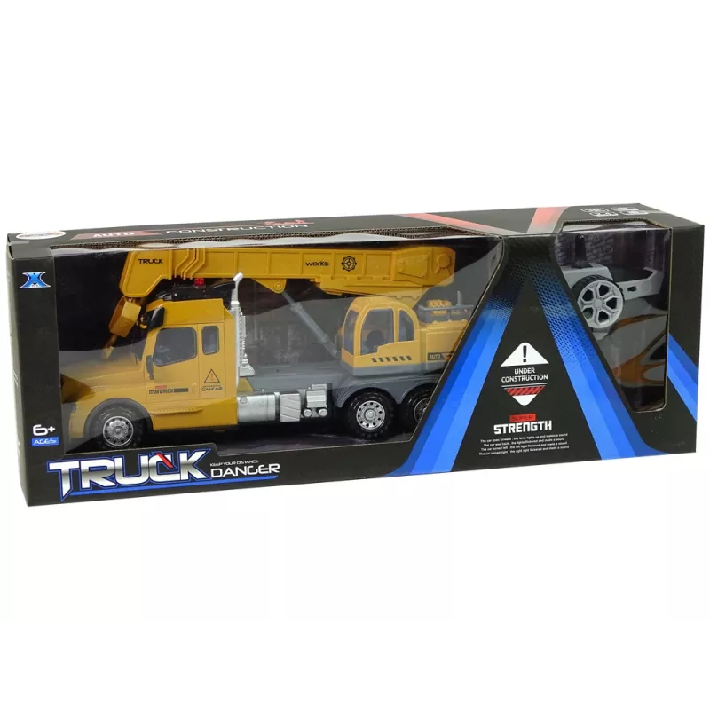 LEAN TOYS op afstandsbediening kraanwagen Pilot 2.4G lichten geluiden geel