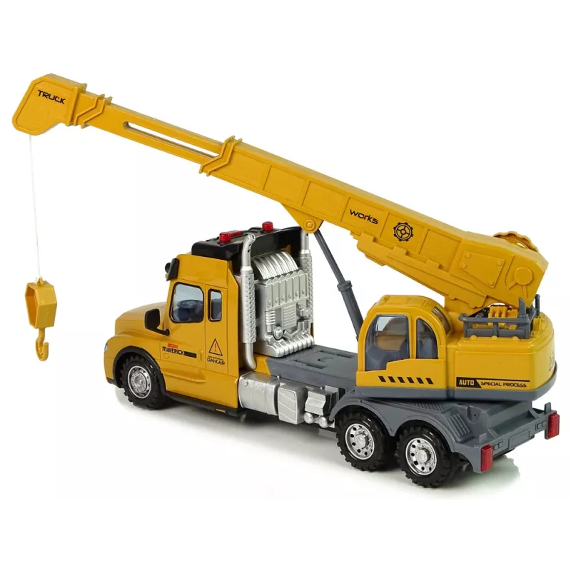 LEAN TOYS op afstandsbediening kraanwagen Pilot 2.4G lichten geluiden geel