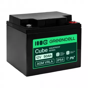 GREEN CELL AGM VRLA 12V 50Ah onderhoudsvrije batterij voor UPS, 197x166x170mm