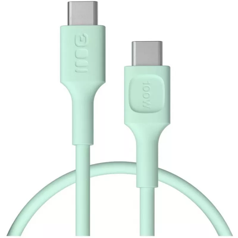 Green Cell PowerFlex snelladen USB-C naar USB-C kabel 100W 0,3m mintgroen
