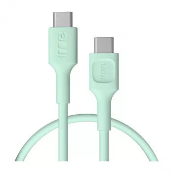 Green Cell PowerFlex snelladen USB-C naar USB-C kabel 100W 0,3m mintgroen