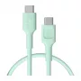 Green Cell PowerFlex snelladen USB-C naar USB-C kabel 100W 0,3m mintgroen