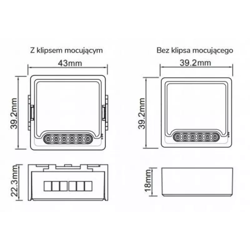 OXT mini slimme WiFi relaisschakelmodule 2-kanaals Tuya T222