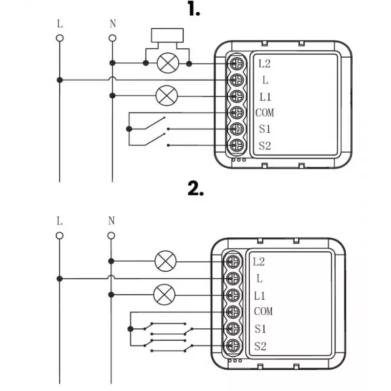 OXT mini relaismodule 2-kanaals zonder nulleider ZigBee TUYA T272