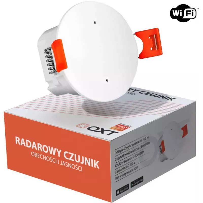 OXT T150 mmWave radar aanwezigheids- & helderheidssensor 230V WiFi Tuya Smart Life