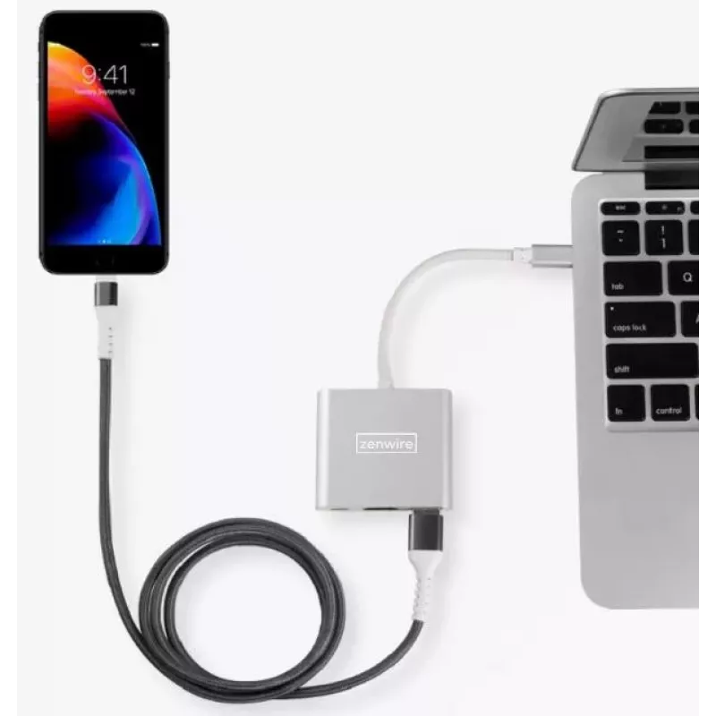 ZENWIRE BYL-2008N 3-in-1 MHL hub USB-C naar HDMI 4K adapter, Space Gray