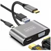 ZENWIRE USB-C-multipoort-adapter hub 4-in-1 HDMI 4K VGA USB-A space gray BYL-2310