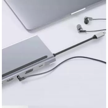 ZENWIRE USB-C-hub adapter 12-in-1 dockingstation 2x HDMI 4K ethernet RJ45 USB 3.0 BYL-2211