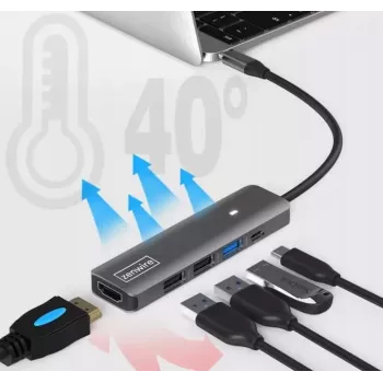 ZENWIRE BS-HC703 USB-C 7-in-1 Hub Adapter met HDMI 4K, USB 3.0, SD, PD