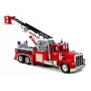 LEAN TOYS Brandweerauto met Uitschuifbare Draailadder, R/C, Geluid, Licht, Sirene
