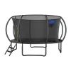 MERACH MR-2429B2 trampoline, 3,6 m (12 ft) met veiligheidsnet en ladder, zwart/blauw