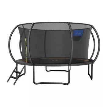 MERACH MR-2429B2 trampoline, 3,6 m (12 ft) met veiligheidsnet en ladder, zwart/blauw