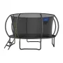 MERACH MR-2429B2 trampoline, 3,6 m (12 ft) met veiligheidsnet en ladder, zwart/blauw