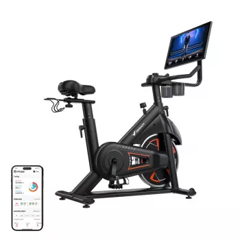 MERACH MR-S36B3 hometrainer - magnetische rechtopfiets met Bluetooth, LCD-display, riemaandrijving, 6 kg vliegwiel, max. gebruikersgewicht 120 kg