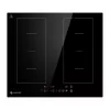 AMZCHEF CE-FS-I72S-FFDD06 inductiekookplaat, 4 zones, 7200W, touchbediening, inbouw, zwart glaskeramiek