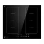 AMZCHEF CE-FS-I72S-FFDD06 inductiekookplaat, 4 zones, 7200W, touchbediening, inbouw, zwart glaskeramiek