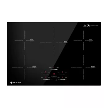 AMZCHEF CE-FS-I95S-GFFDD0 5-zone inductiekookplaat 9500W inbouw zwart