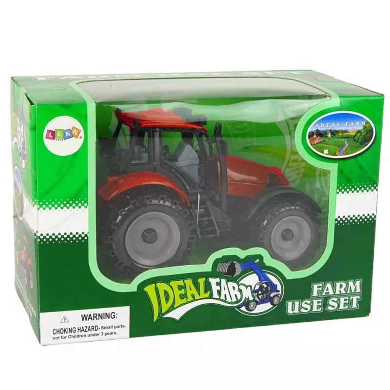 LEAN TOYS Kleine Tractor met Klapbare Motorkap, Rood, 13 cm