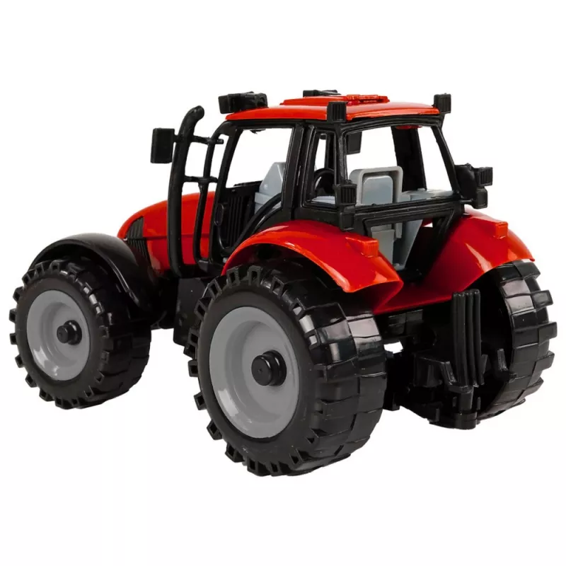 LEAN TOYS Kleine Tractor met Klapbare Motorkap, Rood, 13 cm