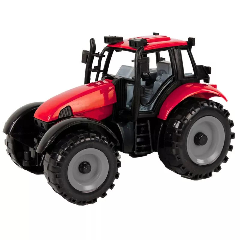 LEAN TOYS Kleine Tractor met Klapbare Motorkap, Rood, 13 cm