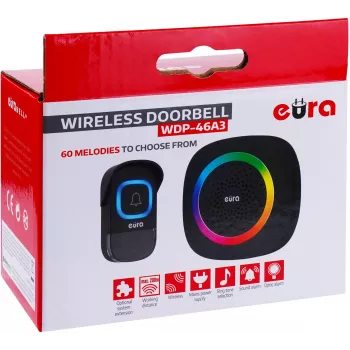 EURA WDP-46A3 Draadloze Deurbel Set Zwart