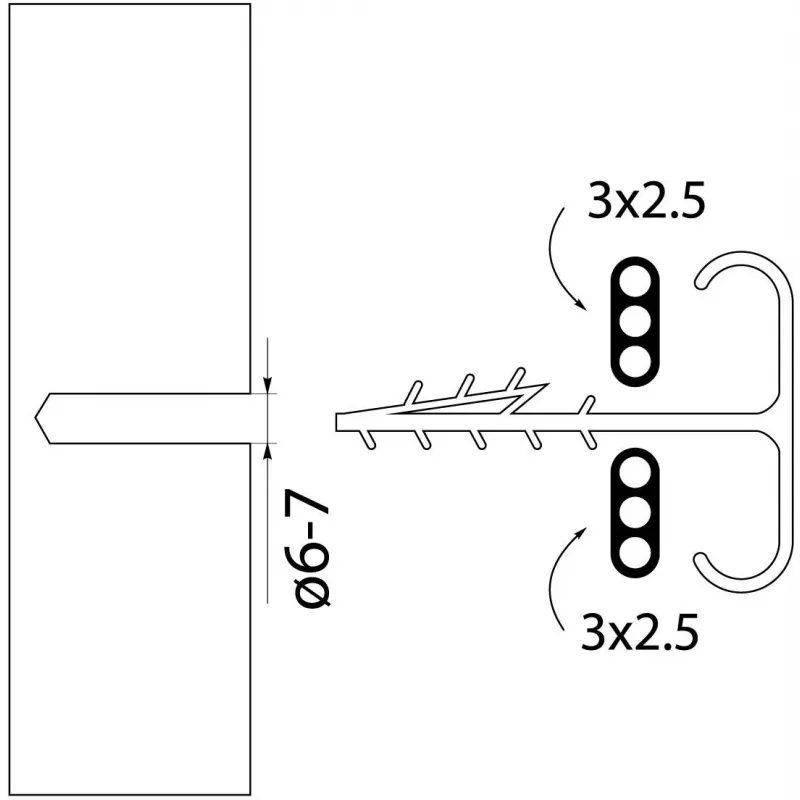 Platte Kabelclip USMP-3 BIS Quick Mount 16,5 mm wit 500 stuks Doos Elektro-Plast Opatówek