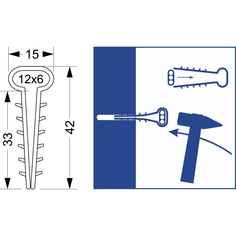 Quick Mount Clip - Flat USMP-3 Elektro-Plast Opatówek 600 st. DOOS 16.23