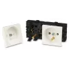 JAVEL dubbele wandcontactdoos 2M wit 16A 250V inbouw