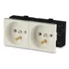 JAVEL dubbele wandcontactdoos 2M wit 16A 250V inbouw